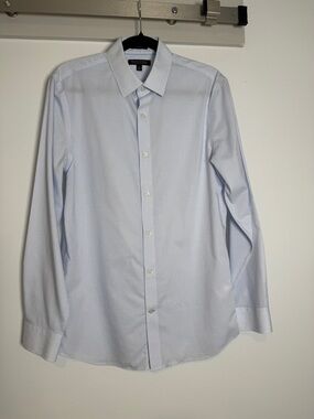 Banana Republic Light Blue Textured Men's Dress Shirt Medium